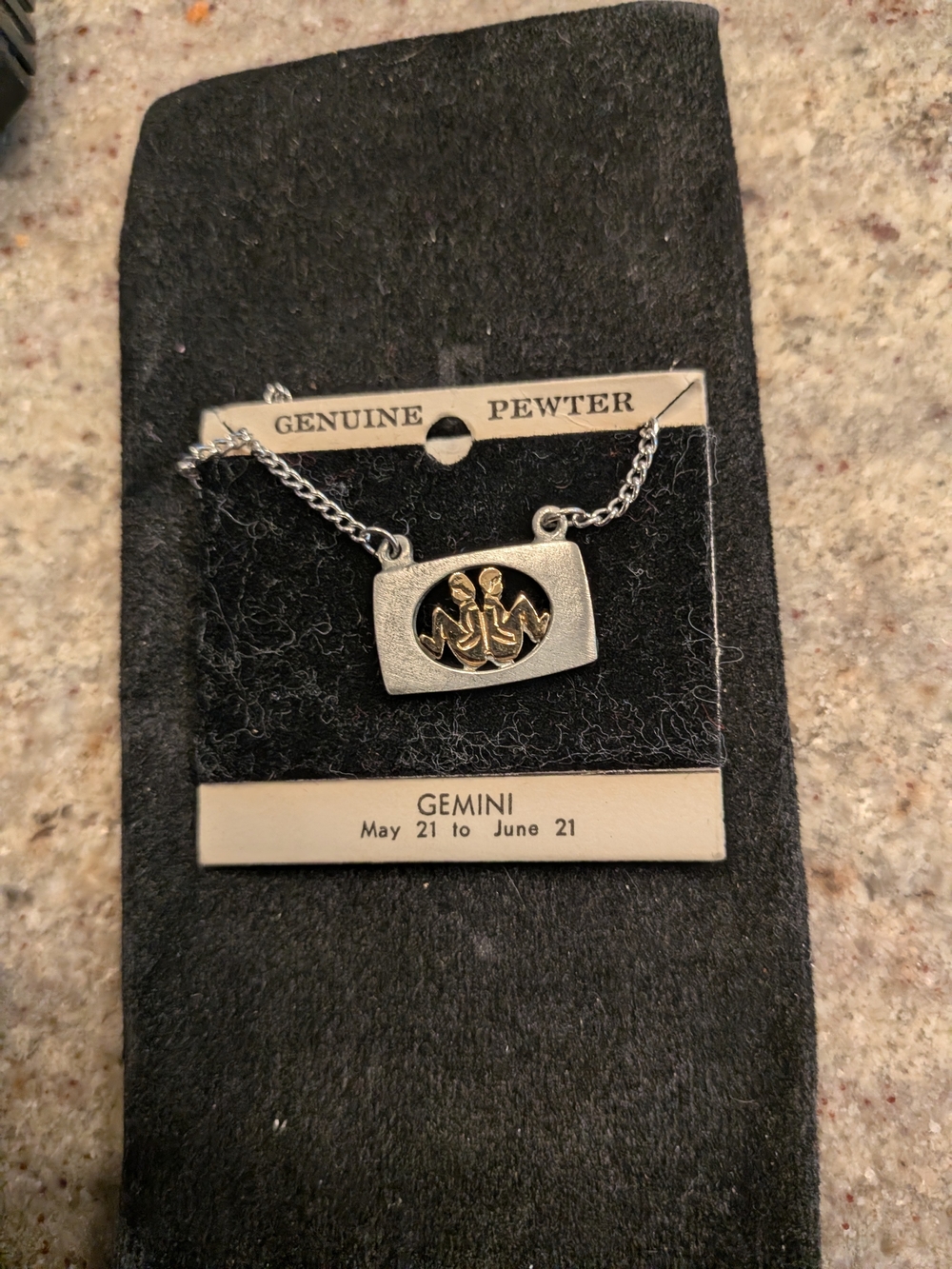 Gemini Zodiac Necklace - Silver and Gold Tones